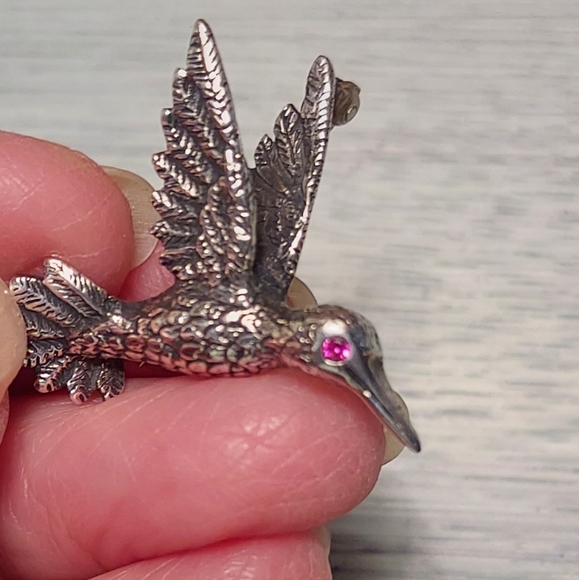 RETIRED James Avery Vintage Sterling Hummingbird pin - Picture 3 of 4